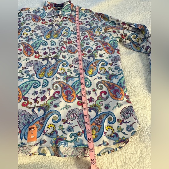Men’s XL Paisley Alan Flusser button-down, long sleeve shirt - Picture 3 of 9